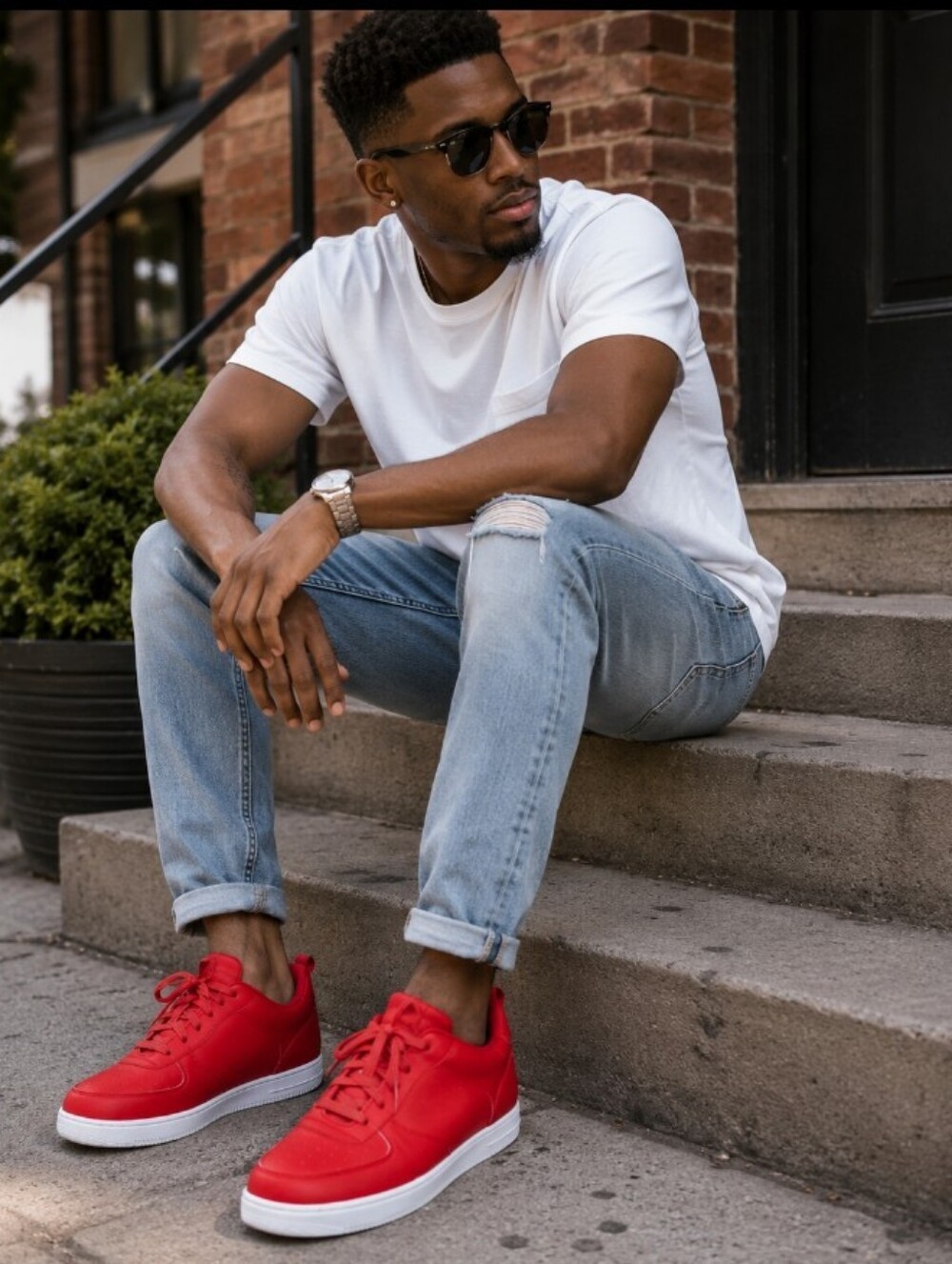 New. Red sneakers by Taxi